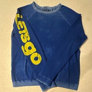 FREECITY UNISEX Blue and Yellow Graphic Sweatshirt